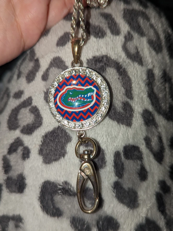 Florida Gators 20" Tono Plata Cadena Collar Cordón Con Clip 360 Foto 4 de 4