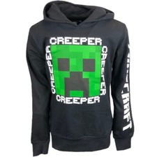 Boys Girls Kids Minecraft Gamer Black Jumper Sweatshirt Hoody Hoodie 9 - 16Years