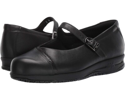 SAS Z1901* Womens Black Leather Clare Non Slip Mary Jane Shoes Size 6.5 W