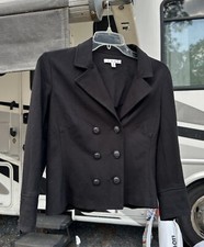 CAbi Colette Ponte Double Breast Crop Blazer Jacket Black 215 Size S Women's