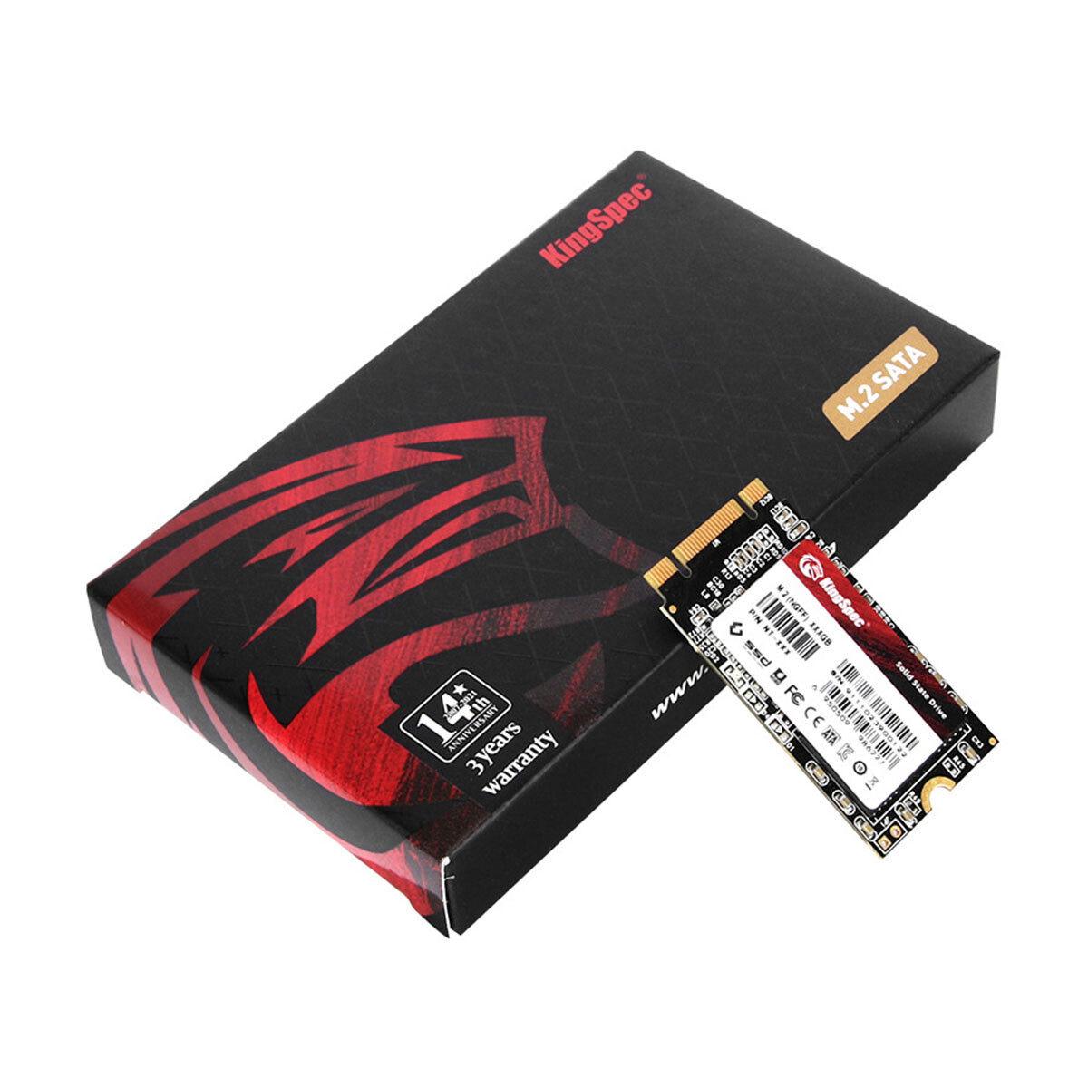 Kingspec Ssd M2 Ngff KingSpec Ultra-Slim NGFF SATA SSD, 512GB