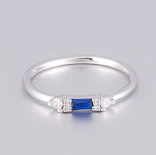 Attractive Ring For Valentine Gift 1.52 CT Simulated Sapphire Ring Silver Plated