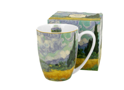 DUO ART GALLERY Klassischer Becher 360 ml WHEAT FIELD New Bone China Porzellan