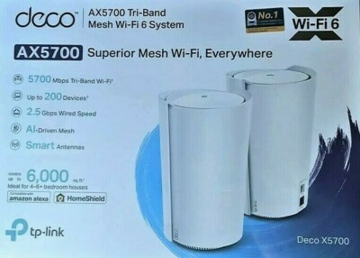 TP-link Deco AX5700 (2-Pack)Tri-Band Whole Home Mesh Wi-Fi 6 Router System 