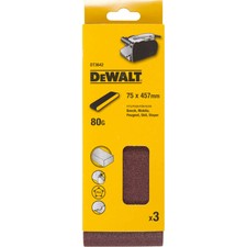 Image of DeWalt 75 X 457mm Sanding Belts 80g Pack of 3