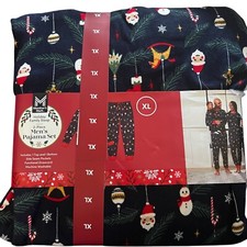 Members Mark Mens X-Large Pajamas Christmas Holiday Family Sleep Crew Top Pants