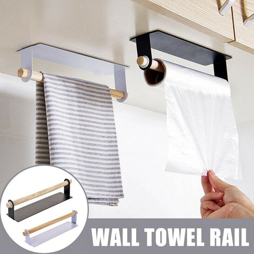 Self Adhesive Under Cabinet Kitchen Roll Holder Paper Toilet Towel Storage #T - Picture 2 of 10