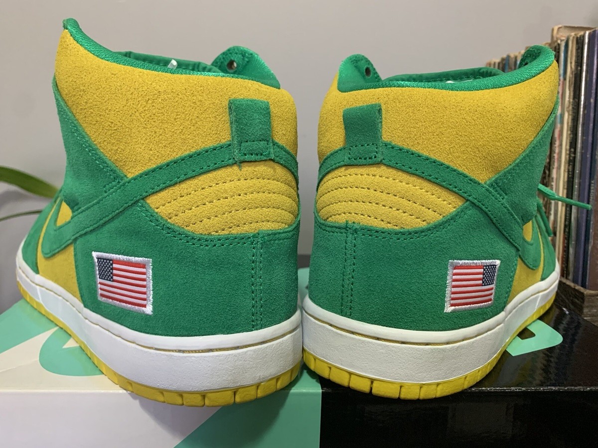 🇺🇸⚾️💚💛NEW 2015 NIKE SB DUNK HIGH OAKLAND A'S MLB CEASE
