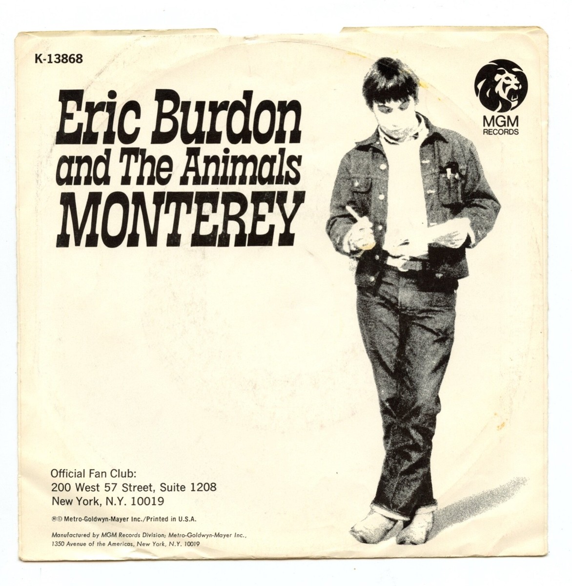Eric Burdon And The Animals Vinyl Monterey / Ain't It So