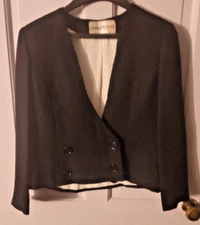 Junior Accent By Frank Adams Women's Black Half Suit Jacket Sz 10