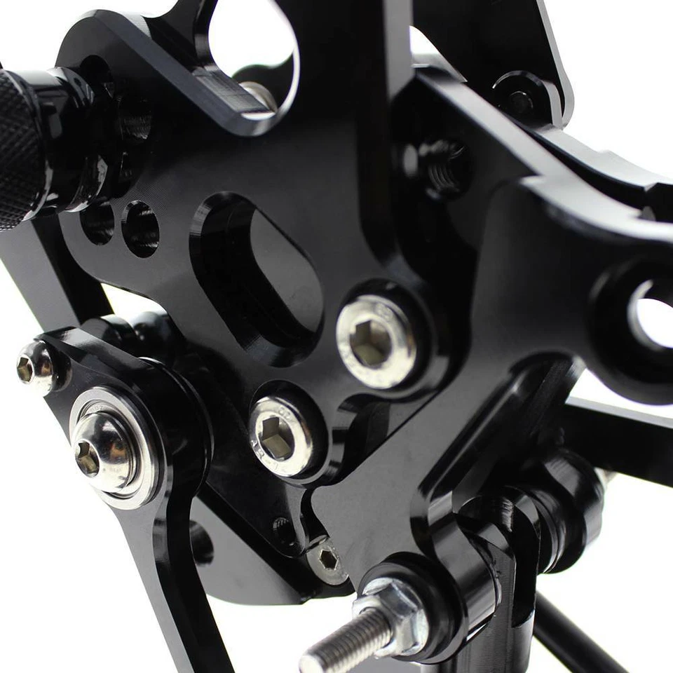 FXCNC Black Footpegs Rearsets Footrest For Aprilia Street/Sportbike Motorcycles - Image 4 of 4
