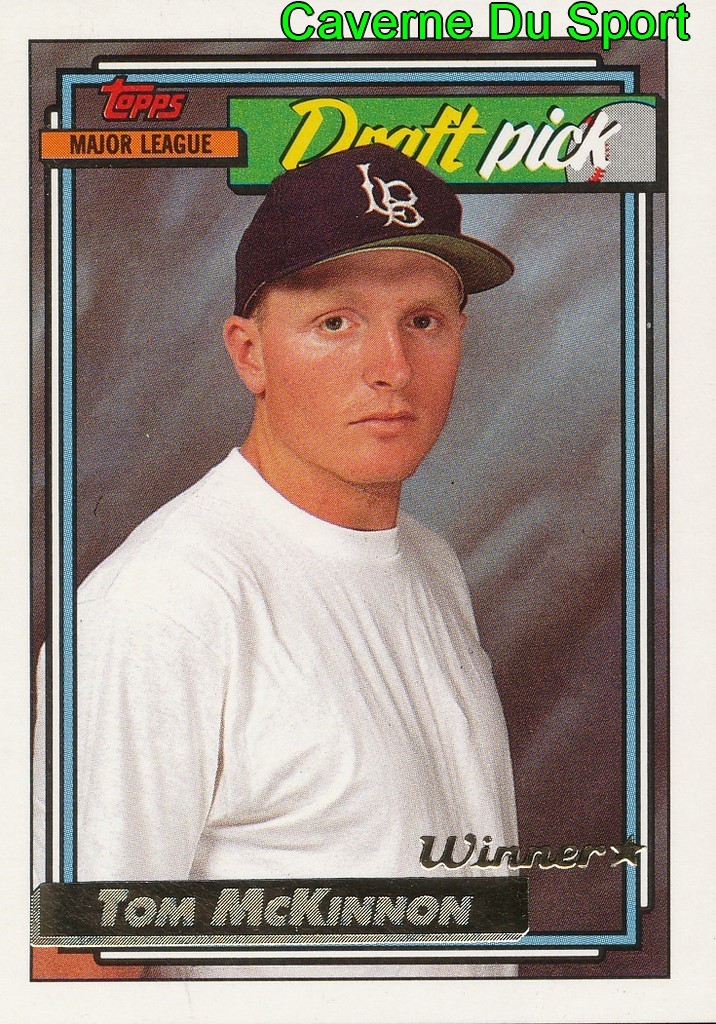 096 TOM MCKINNON DRAFT PICK TOPPS GOLD WINNER BASEBALL CARD 1992