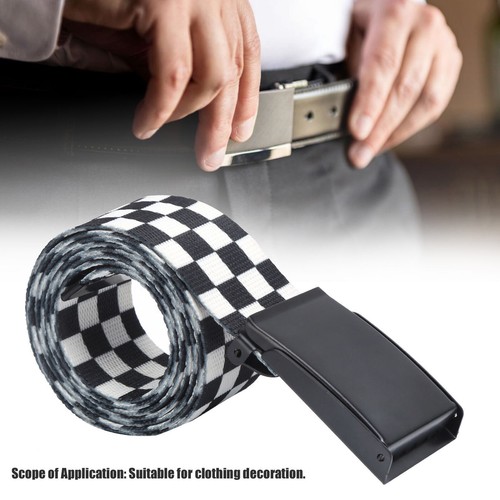 Checkered Belt Can Be Fixed Untie Easily Adjustable Cuttable Black White Grid