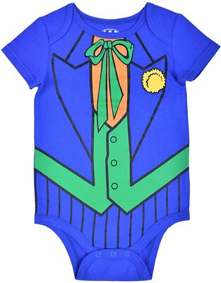 JOKER Costume DC Comics Babygrow Bodysuit Baby Clothes (9 months