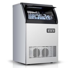 Commercial Ice Maker Machine,100lb/24H Stainless Steel Under Counter Ice Machine