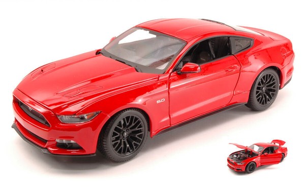 Maisto 1/18 Ford Mustang Gt 2015 Rot Modellbau Statisches Modell Diecast-image