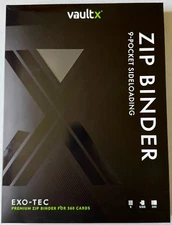 VaultX Premium Exo-Tec® Zip Binder - 9 Pocket Holds 360 Trading Card - BLACK NEW