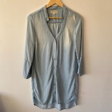 Cloth & Stone Shirt Dress Womens XS Blue Chambray Country Western Cowgirl