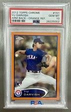 2012 Topps Chrome Yu Darvish 151 Orange Refractor RC Rookie PSA 10 GEM 