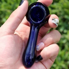 4" Simplicity Blue Glass Smoking Pipe Tobacco Smoke Bowl Tobacco Bowls Pipes