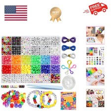 1300 Pcs DIY Childrens Crafts Beads Friendship Bracelet Kit, with Pony Beads ...