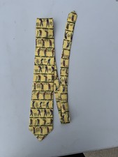 Alynn Neckwear Mens The Golf Lesson Silk Tie Yellow Novelty Sports Made in USA