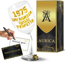 Aurica Calice Vino Personalizzato 50 Anni - 1975 Un’Annata Quasi Perfetta