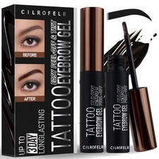 Cilrofelr Tattoo Peel Off Eyebrow Gel, Easy 0.1 Fl Oz Pack of 2 , Gray Black