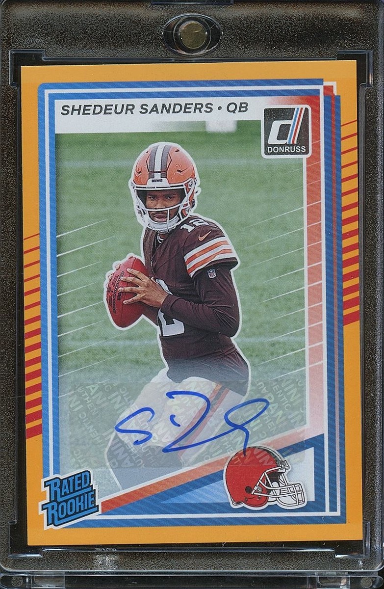 Shedeur Sanders 2025 Donruss Rated Rookie Orange Auto Autograph