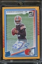 Shedeur Sanders 2025 Donruss Rated Rookie Orange Auto Autograph Cleveland Browns