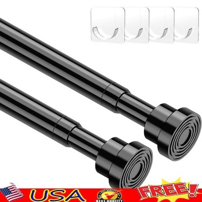 Adjustable Tension Curtain Rod Heavy Duty No-Drop Easy Install Multi-Purpose New