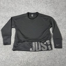 Nike Sweatshirt Womens XS Black Dri-FIT Crewneck Pullover Just Do It Graphic