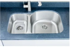 The Craftsmen Series Undermount Stainless Steel 32 in. 30/70 Double Bowl Kitchen