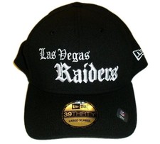 Las Vegas Raiders New Era 39 Thirty Script Logo Mens Stretch hat sz Large/XL New