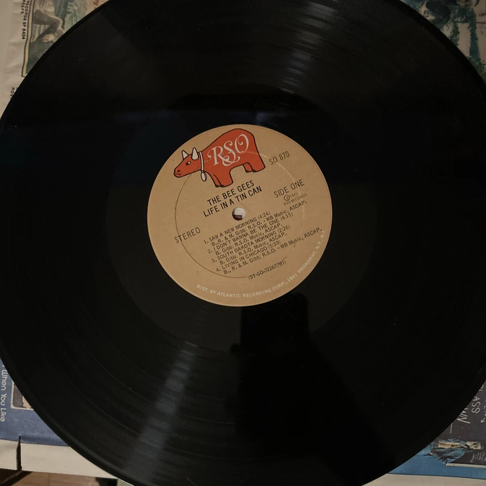 BEE GEES life in a tin can 1973 die cut cover RSO orig vinyl rare Vg+ - Image 3 of 3