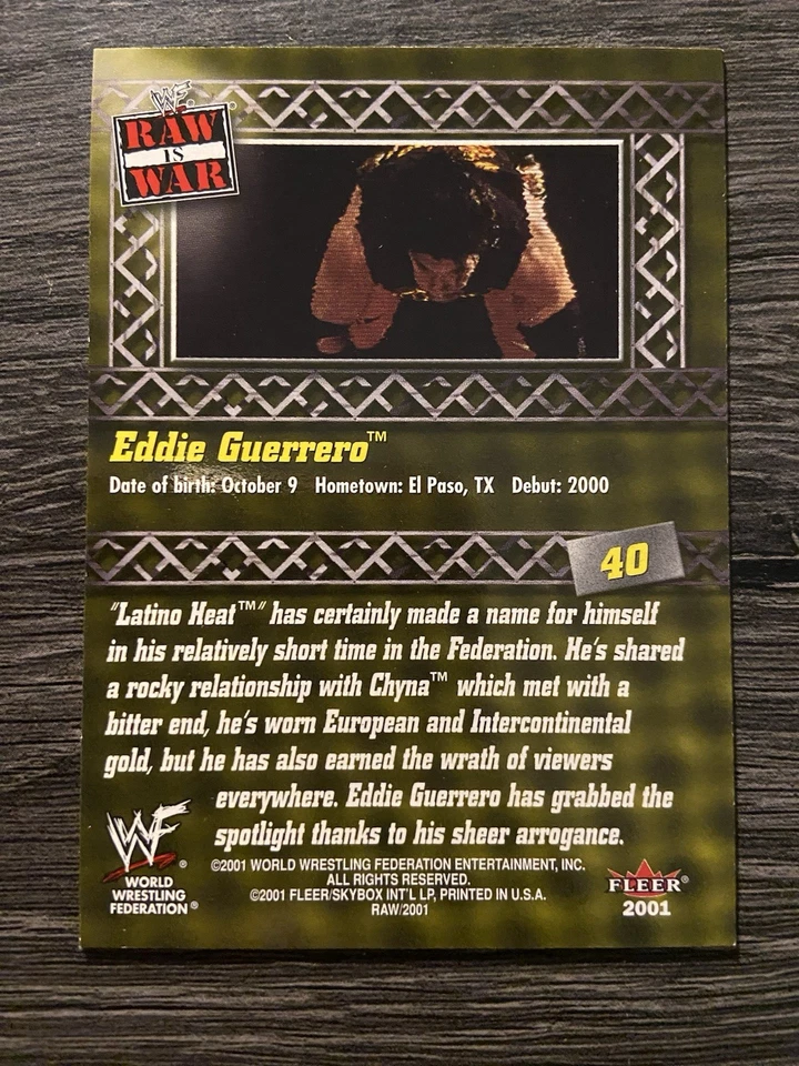 Eddie Guerrero 2001 Fleer WWF Raw Is War #40 - Image 2 of 2