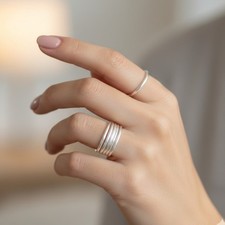 Lovely 925 Sterling Silver stacking Ring Handmade Jewelry Gift For her AB-104