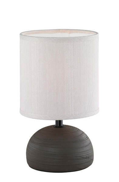 Tischlampe Schlafzimmer Keramik Stoff E14 Braun Cappuccino Nachttisch Leuchte-image