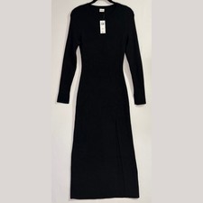 Abercrombie Black Ribbed Sweater Dress Large Petite New with Tags Bodycon