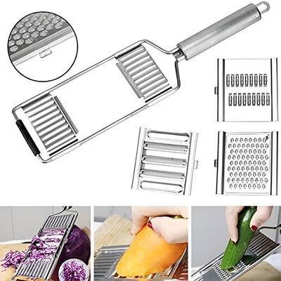Mehrzweck Gemüseschneider 3 in 1 Slicer Schäler Edelstahl Reibe Cutter Shredder