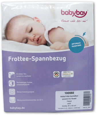 babybay Frottee Spannbetttuch passend für Modell Original, weiß (100560)