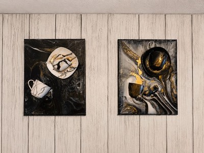 Kunstbild Resin 3d Bild Tassen Kaffee