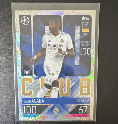 Topps Match Attax UEFA Club 100 David Alaba Real Madrid #453 Power Play 100
