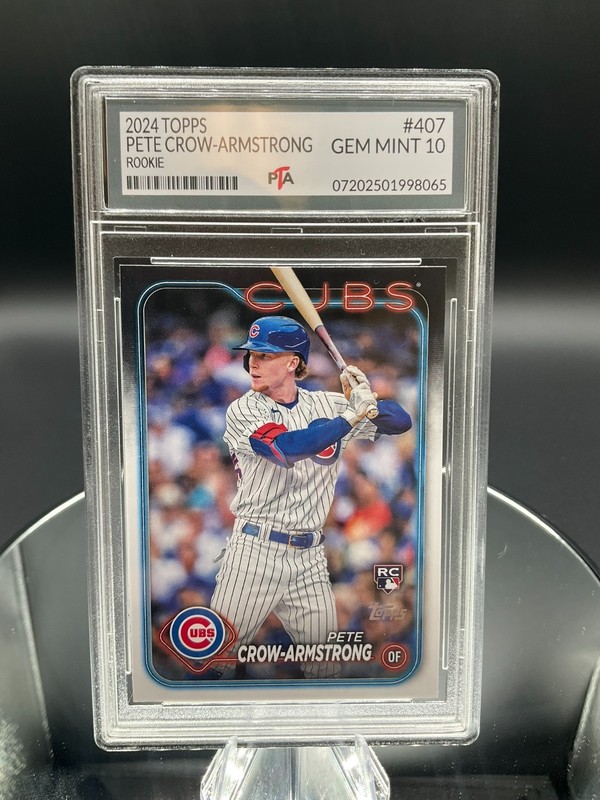 2024 Topps Baseball Pete Crow-Armstrong TRUE Rookie Graded GEM MINT PTA 10🔥