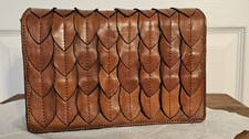 Patricia Nash   Feather Toast Leaves   Clutch Bag Leather Purse   BeAuTy   