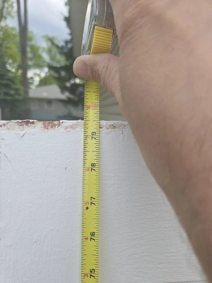 Puerta antigua de madera maciza con ventanas de cristal años 60 32 x 80 x 1 1/4 Foto 4 de 4