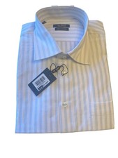 Le Bond Gold Line Mens Striped Dress Shirt 17.5" 44cm Cotton
