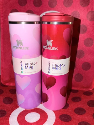 #ad NEW Stanley Transit Fliptop Mug 16 oz Target Valentine’s Day Hearts Set Pink Red $99.99