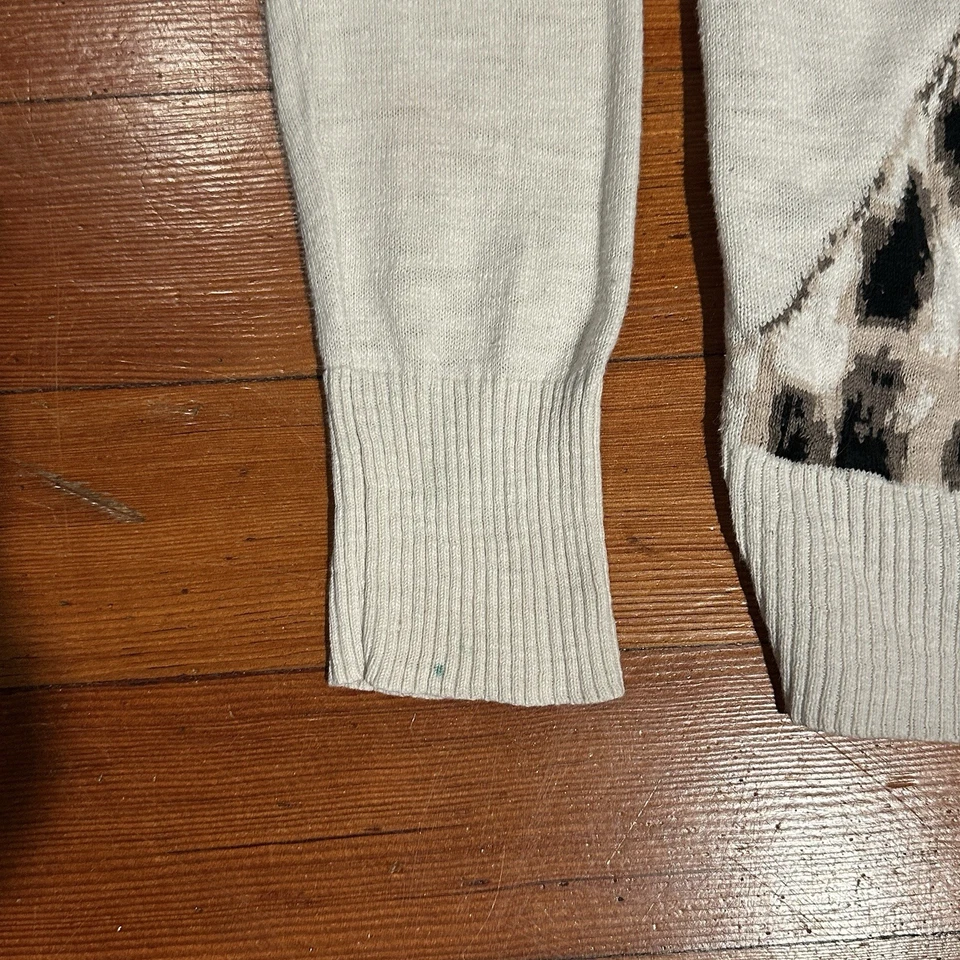 Mossimo Mujer Grande Suéter Cuello Redondo Pullover Cárdigan Jirafa Estampado Animal Foto 4 de 4