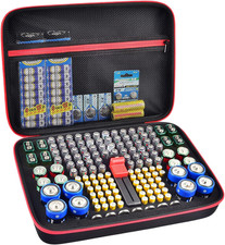 Battery Organizer Storage Case Box with Tester Fits AA AAA 9V C Holder Case 